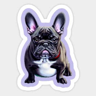 Fluffy Blue French Bulldog Feeling Cute Bulldog Puppy Sticker